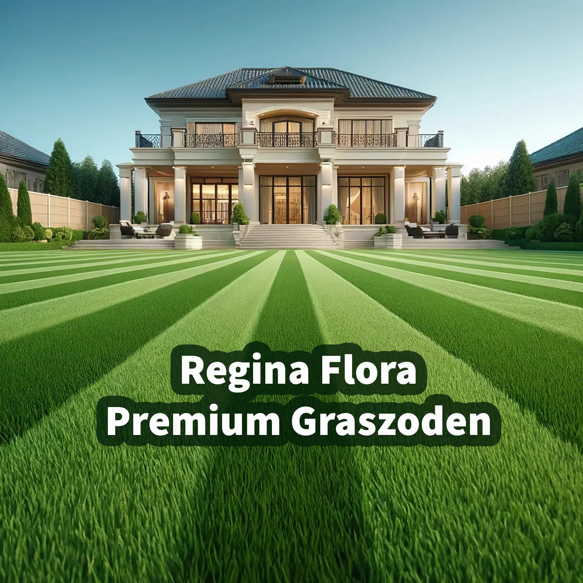 Regina Flora Premium Graszoden voor een elegante villa met weelderig gazon